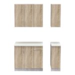 Σύνθεση κουζίνας Festa II pakoworld μελαμίνη σε sonoma απόχρωση και πάγκο σε ανοιχτό γκρι 120x60x85εκ - Image 5