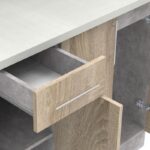 Σύνθεση κουζίνας Festa II pakoworld μελαμίνη σε sonoma απόχρωση και πάγκο σε ανοιχτό γκρι 120x60x85εκ - Image 8