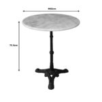 Τραπέζι μαρμάρινο Ancara pakoworld μαντέμι σε λευκή-μαύρη απόχρωση Φ60x70.8εκ - Image 3