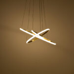 Φωτιστικό οροφής τρίφωτο led Pelia pakoworld μέταλλο σε χρυσή απόχρωση Φ60x40εκ - Image 2