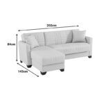 Γωνιακός καναπές-κρεβάτι αναστρέψιμος Stashio pakoworld ύφασμα κρεμ 202x143x84εκ - Image 6