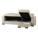 Γωνιακός καναπές-κρεβάτι αναστρέψιμος Dumma pakoworld ύφασμα κρεμ 226x148x86εκ - Image 3