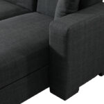 Γωνιακός καναπές-κρεβάτι αναστρέψιμος Dumma pakoworld ύφασμα ανθρακί 226x148x86εκ - Image 6