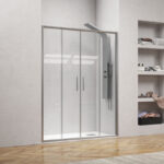Καμπίνα από τοίχο σε τοίχο με διάφανο κρύσταλλο EFE 600 Silver KARAG 170x190cm