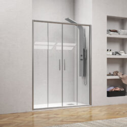 Καμπίνα από τοίχο σε τοίχο με διάφανο κρύσταλλο EFE 600 Silver KARAG 170x190cm