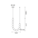 ΚΡΕΜΑΣΤΟ Φ/Σ LED 18W 1350LM IP20  ΧΡΥΣΟ ΑΛΟΥΜΙΝΙΟ + ΑΚΡΥΛΙΚΟ - Image 2