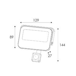 ΠΡΟΒΟΛΕΑΣ LED SMD ΜΑΥΡΟΣ ΜΕ ΑΙΣΘΗΤΗΡΑ 20W 3CCT 2000LM 185-265V RA>80 IP66