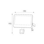 ΠΡΟΒΟΛΕΑΣ LED SMD ΜΑΥΡΟΣ  ΜΕ ΑΙΣΘΗΤΗΡΑ100W 50W 3CCT 5000LM 185-260V RA>80 IP66 - Image 4