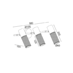 NETTO ΕΠΙΤΟΙΧΟ Φ/Σ 3ΧΕ27 ΜΑΥΡΟ ΜΕΤΑΛΛΙΚΟ 58Χ16Χ20CM ALCATRAZ - Image 2