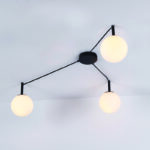 ^ΟΡΟΦΗΣ Φ/Σ 3xE14 TIRAMOLLA ΜΑΥΡΟ ΜΕΤ/ΚΟ + ΛΕΥΚΟ ΓΥΑΛΙ 78Χ72Χ32CM