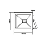 BLACK LED SMD FLOOD LUMINAIRE IP66 10W 6000K 880Lm 12-24V DC RA80 - Image 2