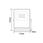 BLACK LED SMD FLOOD LUMINAIRE IP66 20W RGBW 230V - Image 2