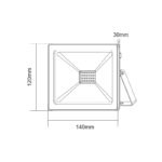BLACK LED SMD FLOOD LUMINAIRE IP66 30W GREEN 230V - Image 2