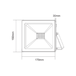 BLACK LED SMD FLOOD LUMINAIRE IP66 50W BLUE 230V - Image 2