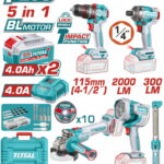 TOTAL ΕΠΑΓΓ. ΣΕΤ 5τεμ ΕΡΓΑΛΕΙΩΝ ΜΠΑΤ. Li-ion 20V / 4Ah / 2 ΜΠΑΤΑΡΙΕΣ (TOSLI250692E)