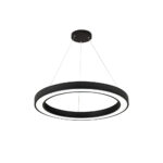 InLight Κρεμαστό φωτιστικό LED 68W 3CCT (by switch on base) σε μαύρη απόχρωση D:60cm (6073-60-BL)