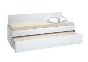 Κρεβάτι Καναπές με συρόμενο 2ο κρεβάτι Bisi Sandwich Λευκό