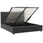 Κρεβάτι Roi pakoworld 160x200 PU μαύρο ματ + αποθηκευτικό χώρο - Image 3