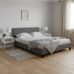 Κρεβάτι Nevil pakoworld 150x200 με ύφασμα χρώμα ανθρακί - Image 2