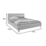 Κρεβάτι Mago pakoworld ύφασμα σε ανθρακί απόχρωση με φυσικό ξύλινο πόδι 140x200εκ - Image 6