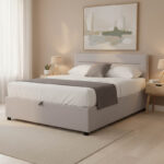 Κρεβάτι Molito pakoworld βελούδο σε γκρι απόχρωση με αποθηκευτικό χώρο120x200εκ - Image 2