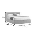 Κρεβάτι Molito pakoworld βελούδο σε εκρού απόχρωση με αποθηκευτικό χώρο120x200εκ - Image 6