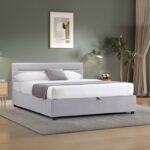 Κρεβάτι Molito pakoworld βελούδο σε γκρι απόχρωση με αποθηκευτικό χώρο150x200εκ - Image 2