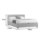 Κρεβάτι Molito pakoworld βελούδο σε γκρι απόχρωση με αποθηκευτικό χώρο150x200εκ - Image 7