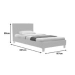 Κρεβάτι Nevil pakoworld ύφασμα εκρού με ξύλινο πόδι σε φυσική απόχρωση 100x200εκ - Image 5