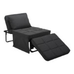 Σκαμπό-κρεβάτι Grejio pakoworld ύφασμα σε ανθρακί απόχρωση κα πόδι μαύρο μέταλλο 70x70x45εκ - Image 5