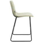 Σκαμπό bar Desirable pakoworld μεταλλικό μαύρο-ύφασμα ανοιχτό γκρι antique - Image 3