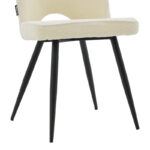 Καρέκλα Renish pakoworld μπουκλέ λευκό-μεταλλικό μαύρο πόδι 47x61x85εκ - Image 8