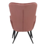 Πολυθρόνα με υποπόδιο Dorita pakoworld βελούδο σάπιο μήλο-πόδι μαύρο μέταλλο 68.5x76x103εκ - Image 5