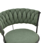 Σκαμπό μπαρ Alkia I pakoworld ύφασμα σε χακί απόχρωση- πόδι μαύρο μέταλλο 50x56x95εκ - Image 5