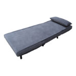 Πολυθρόνα-κρεβάτι Josuane pakoworld ανθρακί βελούδο και ξύλινο πόδι σε μαύρη απόχρωση 78x80x81εκ - Image 3