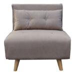 Πολυθρόνα-κρεβάτι Josuane I pakoworld μπεζ ύφασμα και ξύλινο πόδι σε φυσική απόχρωση 77x80x81εκ - Image 4