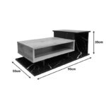 Τραπέζι σαλονιού Nuvele pakoworld σε μαύρο μαρμάρου-sonoma απόχρωση 90x50x35εκ - Image 6