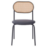 Καρέκλα James pakoworld στοιβαζόμενη pe rattan μπεζ-pu μαύρο-μέταλλο φυσικό - Image 4