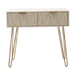 Κονσόλα Isla pakoworld χρώμα λευκό painting-χρυσό 80x39x74εκ - Image 4