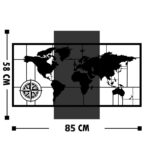 Διακοσμητικό τοίχου Merzo pakoworld ξύλο πεύκου σε φυσική απόχρωση με μαύρο μέταλλο 58x3x85εκ - Image 3