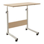 Γραφείο Piper pakoworld με αυξομείωση ύψους-MDF φυσικό-λευκό 60x40x69-90εκ