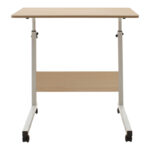 Γραφείο Piper pakoworld με αυξομείωση ύψους-MDF φυσικό-λευκό 60x40x69-90εκ - Image 6