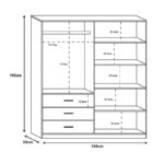 Ντουλάπα Sonlen pakoworld σε καρυδί-ανθρακί απόχρωση 160x52x195εκ - Image 3