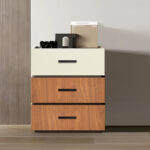 Κομοδίνο Sonlen pakoworld mdf σε καρυδί-μπεζ απόχρωση 60x40x66εκ - Image 2