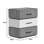 Κομοδίνο Sonlen pakoworld mdf σε καρυδί-μπεζ απόχρωση 60x40x66εκ - Image 4