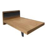 Κρεβάτι Frankly pakoworld mdf-pu σε καρυδί-μαύρο απόχρωση 150x200εκ - Image 3