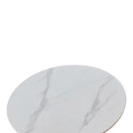 Τραπέζι Balou I pakoworld sintered stone σε λευκό μαρμάρου Φ70x74εκ - Image 3