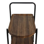 Βοηθητικό τραπέζι Whelea pakoworld τροχήλατο mdf-μέταλλο καρυδί-μαύρο 40x60x69εκ - Image 6