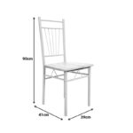 Τραπεζαρία Roza pakoworld σετ 5τμχ mdf sonoma με μεταλλικό λευκό πόδι 110x60x75εκ - Image 6