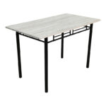 Τραπεζαρία Roza pakoworld σετ 5τμχ mdf sonoma με μεταλλικό μαύρο πόδι 110x60x75εκ - Image 4